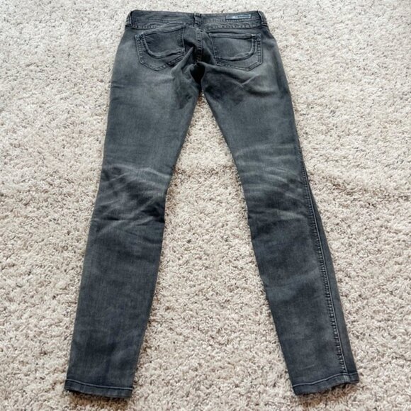 Express Zelda Jean Legging Slim Fit Ultra Low Rise Solid Gray Sz 2 Stretchy - Picture 3 of 9